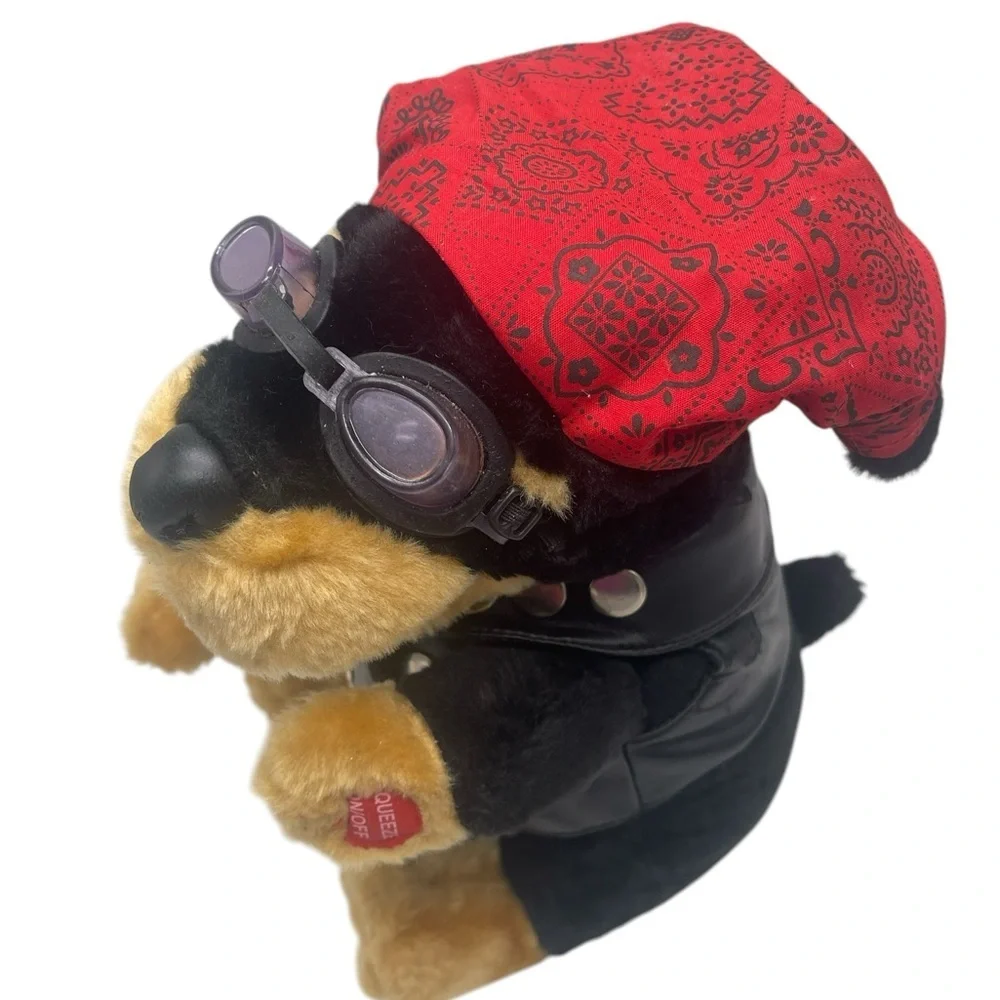 Biker Dog Wearing Leathers Plush Animal Sings Born To Be Wild PBC Int.
